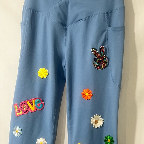 Baleaf Blue Floral Embellished Track Pants - Picture 2 of 5